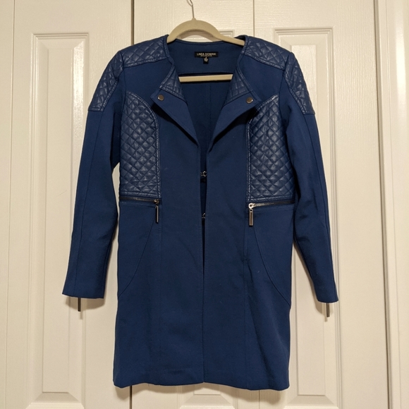 linea domani Jackets & Blazers - Like new Linea Domani Limited Collection Blue Coat, size 8